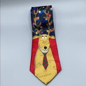 Hallmark Reindeer Christmas men's neck tie